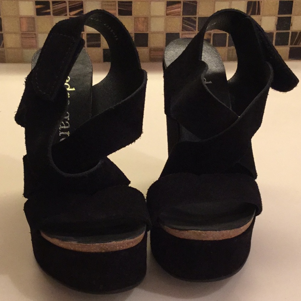 Pedro Garcia black suede denia crisscross